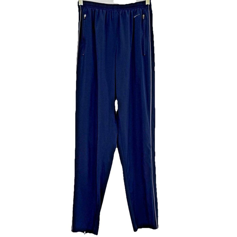 Nike Fit Dry Athletic Track Pants Mens Sz Small‎ Dark Blue Elastic Waist Pockets